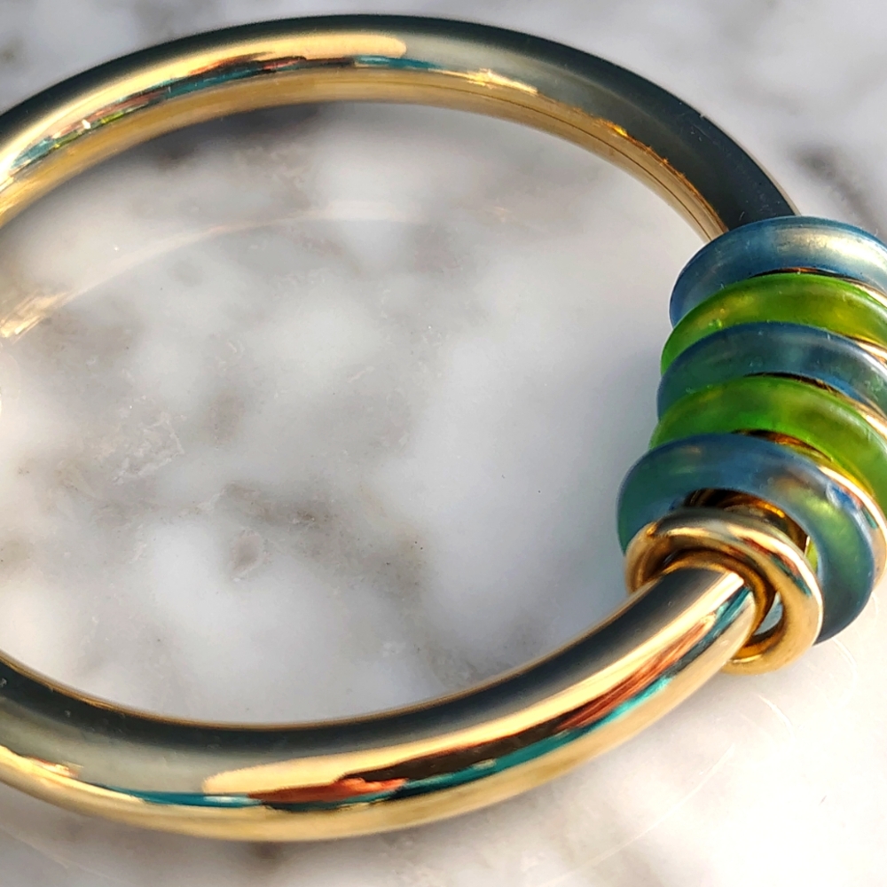 RARE! Givenchy Necklace Bracelet Set with Blue & Green Lucite - Picture 4 of 5